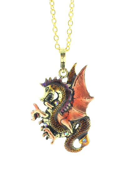Gold dragon necklace