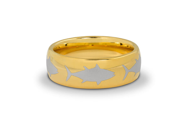 6MM Gold Tuna Tungsten Ring