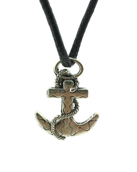 Silver anchor necklace