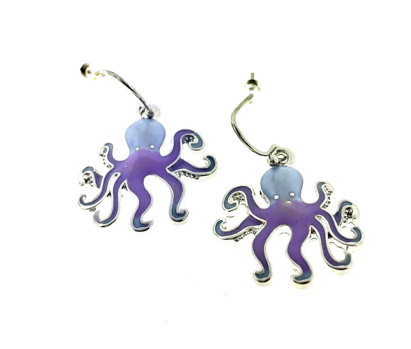 Enameled Octopus Earrings