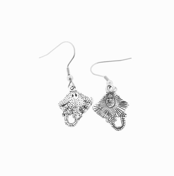 Silver plated sting ray earrings