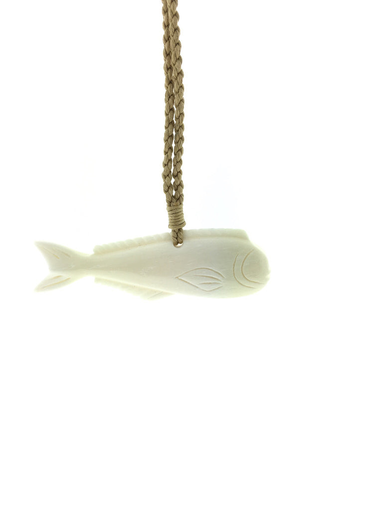 Hawaiian bone Mahi Mahi necklace