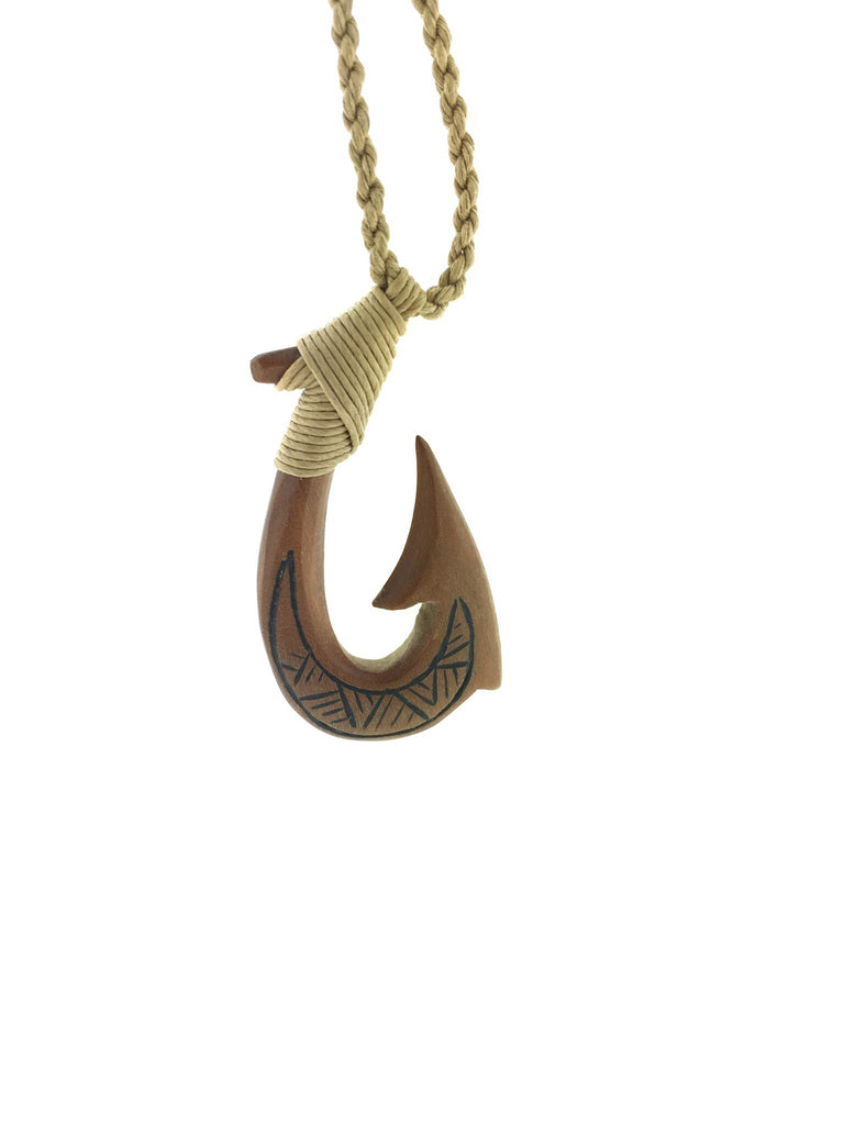 Hawaiian wood hook necklace