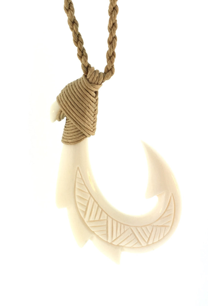 Hawaiian bone hook necklace