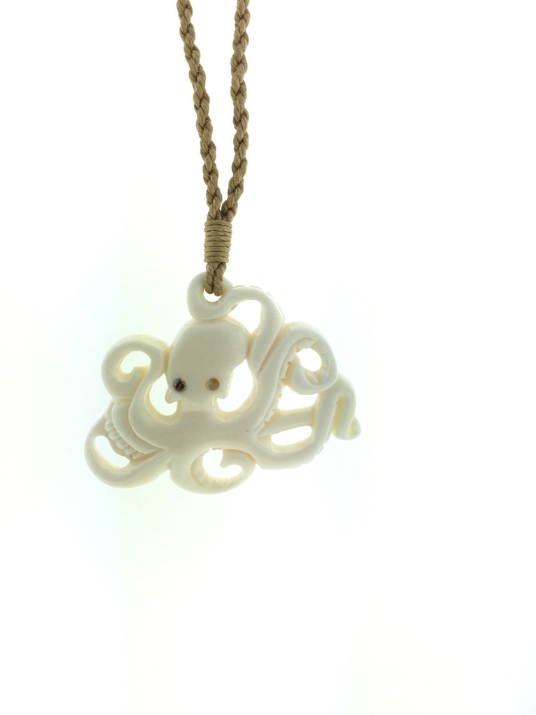 Hawaiian bone octopus pendant