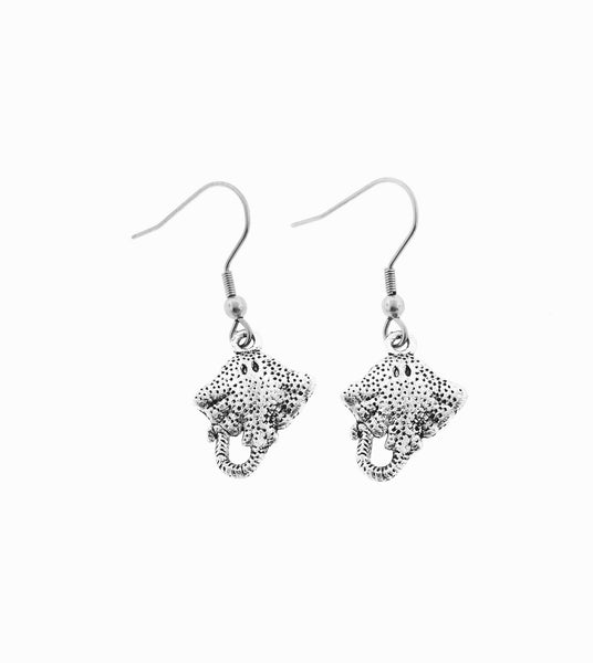 Silver plated sting ray earrings