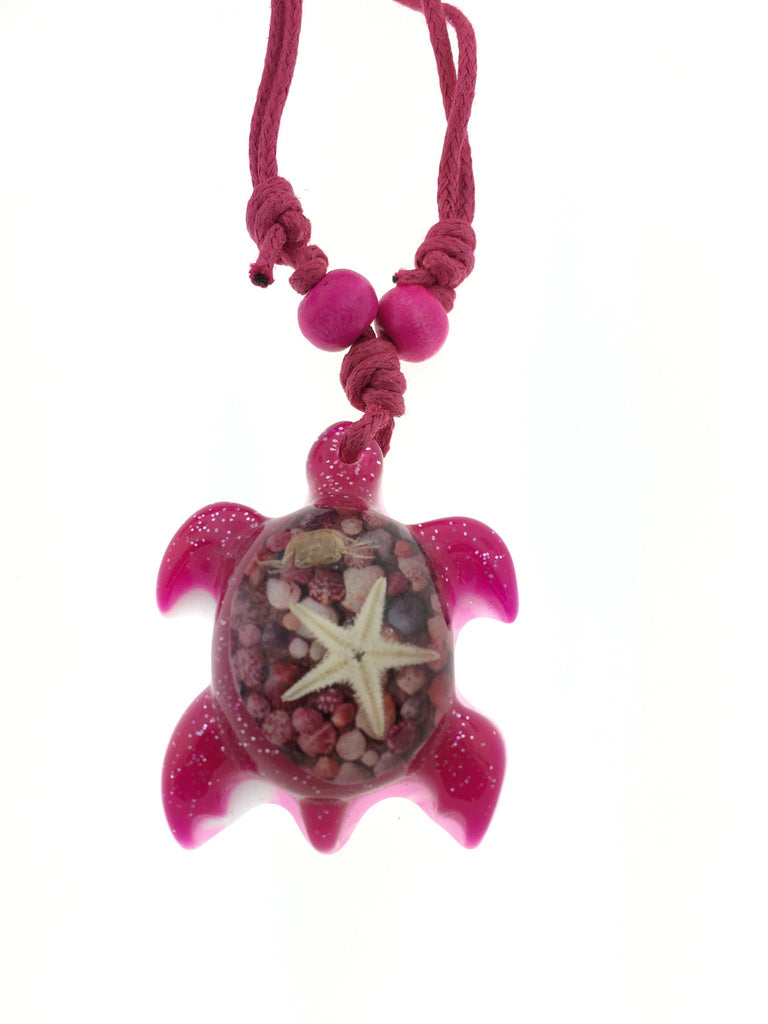 Pink best sale turtle necklace