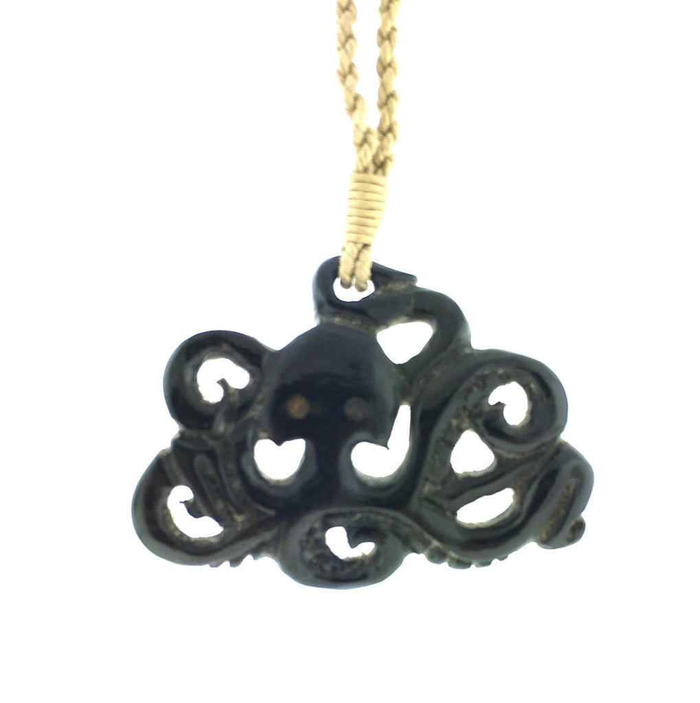 Hawaiian buffalo horn octopus necklace