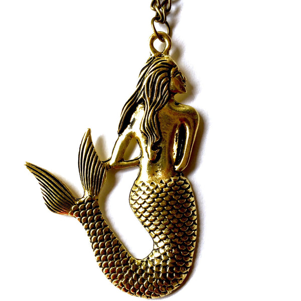 Bronze mermaid necklace