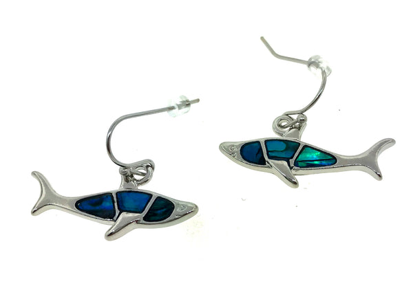 Abalone Shell Fish Hook Earrings – Blue Wave Abalone Shell Fish Hook Earrings – Blue Wave