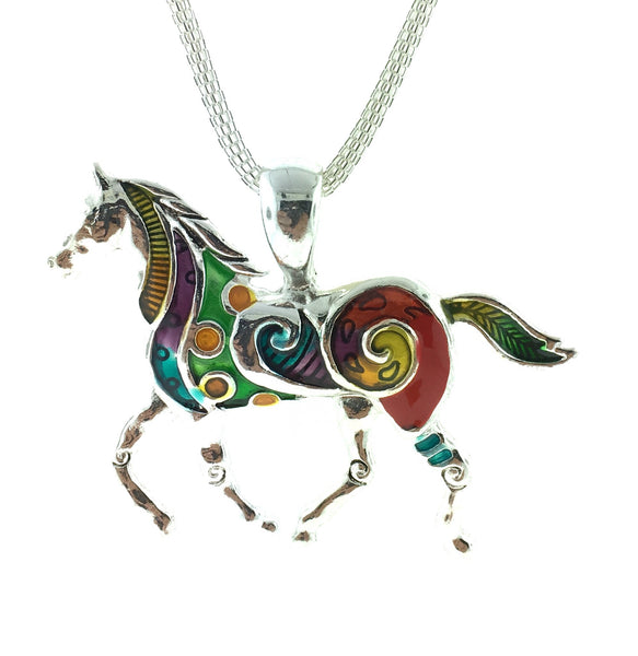 Multi colored horse pendant